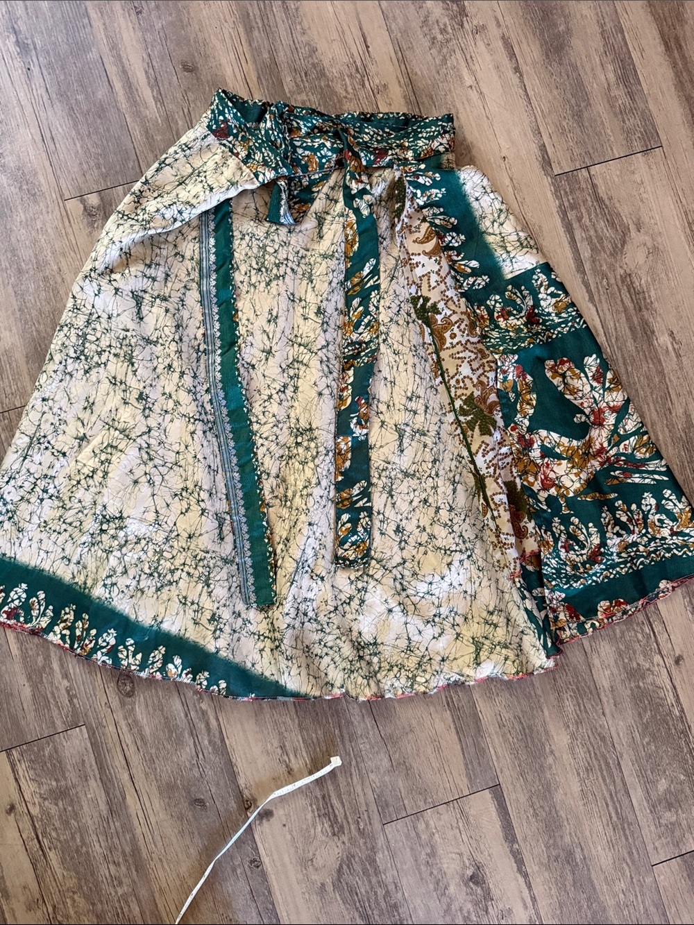Bohemian Reversible Silk Sari Wrap Skirt | Handmade Indian Sari Fabric